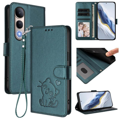 Embossed Heart Cat Leather Phone Case with Hand Strap, For vivo Y400 Pro 5G, For vivo X200 FE / vivo S30 Pro mini, For vivo S30, For vivo X200s, For vivo iQOO Z10 / Y300 Pro+ / T4, For vivo iQOO Z10x / Y29 4G / T4x / Y300t, For vivo V50 / vivo V50e    ...