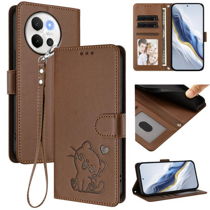 Embossed Heart Cat Leather Phone Case with Hand Strap, For vivo iQOO Z9s / vivo V40e, For vivo S19 Pro / V40 / V40 Pro / T3 Ultra, For vivo iQOO Z9 Lite / Y18 / Y28s / Y37m 5G, For vivo iQOO Z9s Pro / vivo T3 Pro 5G, For vivo V40 Lite 5G / vivo V30e   ...