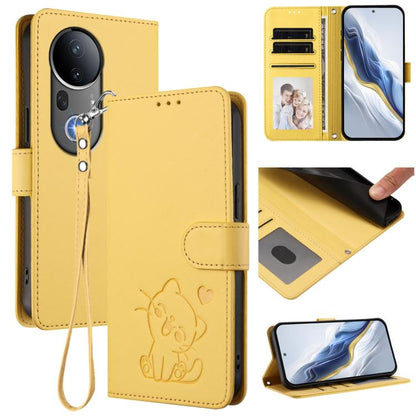 Embossed Heart Cat Leather Phone Case with Hand Strap, For vivo Y29s 5G / vivo Y04 4G Global, For vivo Y19s / vivo Y29 5G, For vivo S20, For vivo S20 Pro, For vivo Y300 / V40 Lite 4G / 5G IDN, For vivo X200, For vivo X200 Pro mini, For vivo X200 Pro   ...