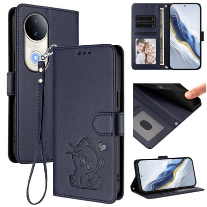 Embossed Heart Cat Leather Phone Case with Hand Strap, For vivo Y29s 5G / vivo Y04 4G Global, For vivo Y19s / vivo Y29 5G, For vivo S20, For vivo S20 Pro, For vivo Y300 / V40 Lite 4G / 5G IDN, For vivo X200, For vivo X200 Pro mini, For vivo X200 Pro   ...