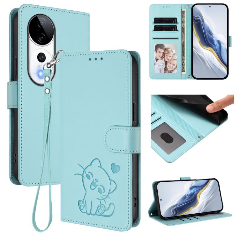 Embossed Heart Cat Leather Phone Case with Hand Strap, For vivo iQOO Z9s / vivo V40e, For vivo S19 Pro / V40 / V40 Pro / T3 Ultra, For vivo iQOO Z9 Lite / Y18 / Y28s / Y37m 5G, For vivo iQOO Z9s Pro / vivo T3 Pro 5G, For vivo V40 Lite 5G / vivo V30e   ...
