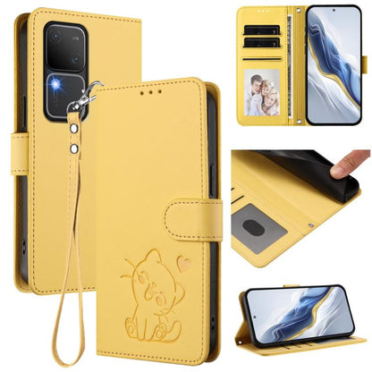 Embossed Heart Cat Leather Phone Case with Hand Strap, For vivo Y38 / vivo T3x Global, For vivo iQOO Z9x, For vivo iQOO Z9 / iQOO Z9 Turbo, For vivo S18 / S18 Pro / V30 / V30 Pro, For vivo V29e / V30 Lite 5G / Y200 5G Global, For vivo X100             ...