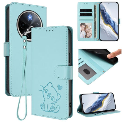 Embossed Heart Cat Leather Phone Case with Hand Strap, For vivo Y400 Pro 5G, For vivo X200 FE / vivo S30 Pro mini, For vivo S30, For vivo X200s, For vivo iQOO Z10 / Y300 Pro+ / T4, For vivo iQOO Z10x / Y29 4G / T4x / Y300t, For vivo V50 / vivo V50e    ...