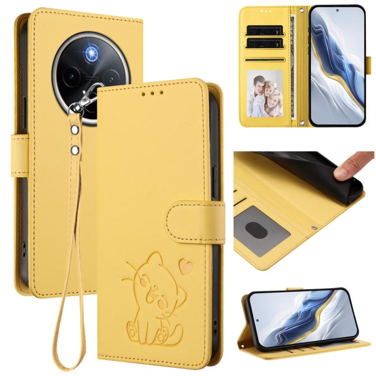 Embossed Heart Cat Leather Phone Case with Hand Strap, For vivo Y400 Pro 5G, For vivo X200 FE / vivo S30 Pro mini, For vivo S30, For vivo X200s, For vivo iQOO Z10 / Y300 Pro+ / T4, For vivo iQOO Z10x / Y29 4G / T4x / Y300t, For vivo V50 / vivo V50e    ...