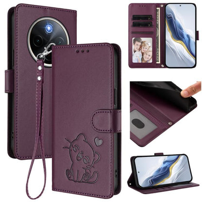 Embossed Heart Cat Leather Phone Case with Hand Strap, For vivo Y400 Pro 5G, For vivo X200 FE / vivo S30 Pro mini, For vivo S30, For vivo X200s, For vivo iQOO Z10 / Y300 Pro+ / T4, For vivo iQOO Z10x / Y29 4G / T4x / Y300t, For vivo V50 / vivo V50e    ...