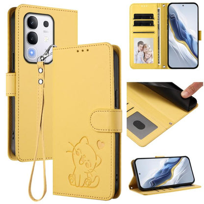 Embossed Heart Cat Leather Phone Case with Hand Strap, For vivo Y400 Pro 5G, For vivo X200 FE / vivo S30 Pro mini, For vivo S30, For vivo X200s, For vivo iQOO Z10 / Y300 Pro+ / T4, For vivo iQOO Z10x / Y29 4G / T4x / Y300t, For vivo V50 / vivo V50e    ...