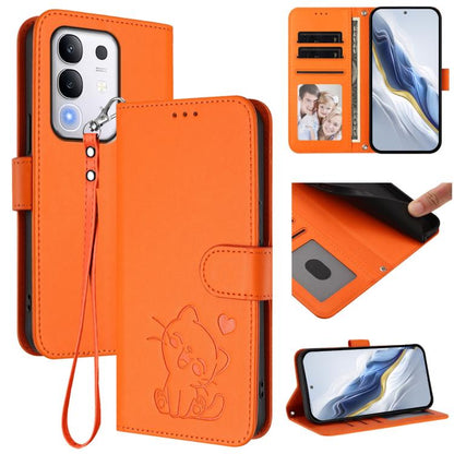 Embossed Heart Cat Leather Phone Case with Hand Strap, For vivo Y400 Pro 5G, For vivo X200 FE / vivo S30 Pro mini, For vivo S30, For vivo X200s, For vivo iQOO Z10 / Y300 Pro+ / T4, For vivo iQOO Z10x / Y29 4G / T4x / Y300t, For vivo V50 / vivo V50e    ...