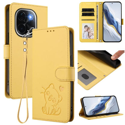 Embossed Heart Cat Leather Phone Case with Hand Strap, For vivo iQOO Z9s / vivo V40e, For vivo S19 Pro / V40 / V40 Pro / T3 Ultra, For vivo iQOO Z9 Lite / Y18 / Y28s / Y37m 5G, For vivo iQOO Z9s Pro / vivo T3 Pro 5G, For vivo V40 Lite 5G / vivo V30e   ...