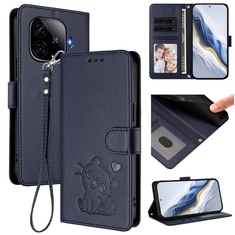 Embossed Heart Cat Leather Phone Case with Hand Strap, For vivo Y38 / vivo T3x Global, For vivo iQOO Z9x, For vivo iQOO Z9 / iQOO Z9 Turbo, For vivo S18 / S18 Pro / V30 / V30 Pro, For vivo V29e / V30 Lite 5G / Y200 5G Global, For vivo X100             ...