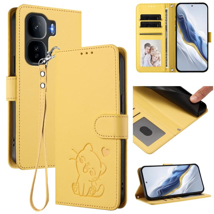 Embossed Heart Cat Leather Phone Case with Hand Strap, For vivo X300 FE 5G / S50 Pro mini 5G, For vivo X300s, For vivo Y21 5G 2026 / vivo Y05 4G, For vivo V70 FE 5G, For vivo X300 Ultra, For vivo V60 Lite 5G Global, For vivo Y400 5G                    ...