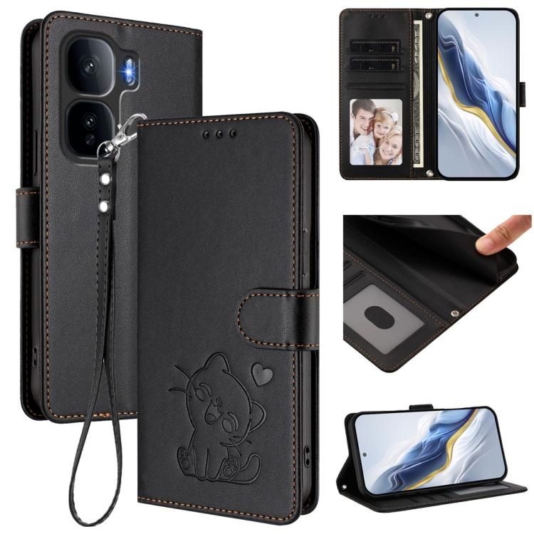 Embossed Heart Cat Leather Phone Case with Hand Strap, For vivo X300 FE 5G / S50 Pro mini 5G, For vivo X300s, For vivo Y21 5G 2026 / vivo Y05 4G, For vivo V70 FE 5G, For vivo X300 Ultra, For vivo V60 Lite 5G Global, For vivo Y400 5G                    ...