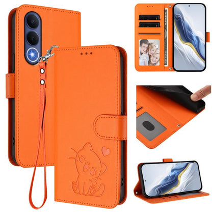 Embossed Heart Cat Leather Phone Case with Hand Strap, For vivo X300 FE 5G / S50 Pro mini 5G, For vivo X300s, For vivo Y21 5G 2026 / vivo Y05 4G, For vivo V70 FE 5G, For vivo X300 Ultra, For vivo V60 Lite 5G Global, For vivo Y400 5G                    ...