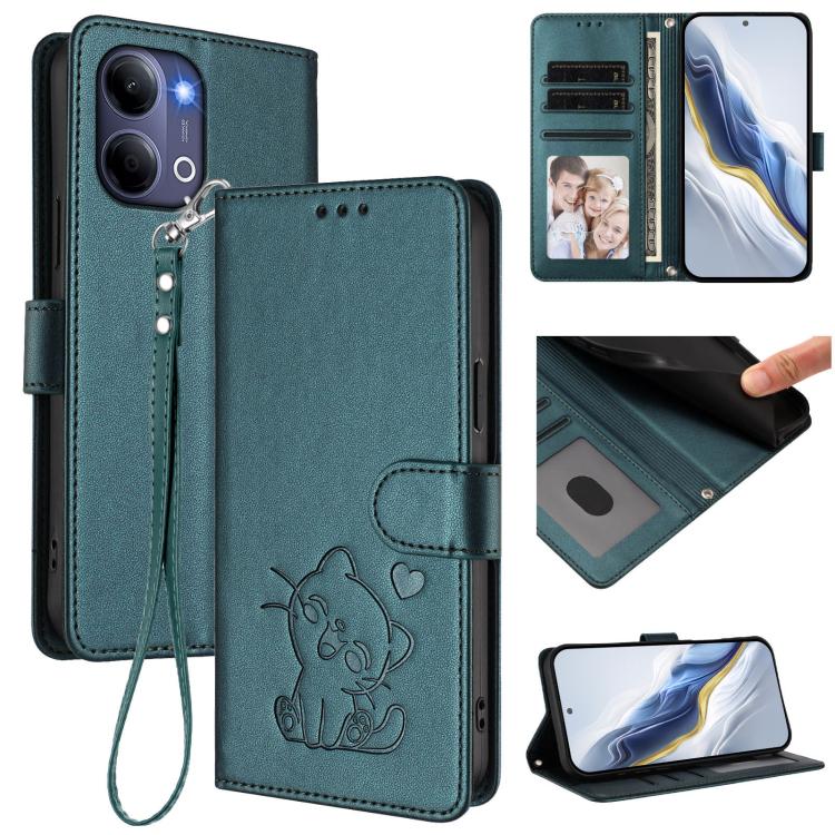 Embossed Heart Cat Leather Phone Case with Hand Strap, For vivo X300 FE 5G / S50 Pro mini 5G, For vivo X300s, For vivo Y21 5G 2026 / vivo Y05 4G, For vivo V70 FE 5G, For vivo X300 Ultra, For vivo V60 Lite 5G Global, For vivo Y400 5G                    ...