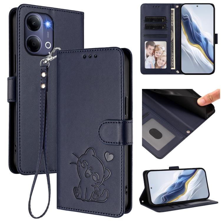 Embossed Heart Cat Leather Phone Case with Hand Strap, For vivo X300 FE 5G / S50 Pro mini 5G, For vivo X300s, For vivo Y21 5G 2026 / vivo Y05 4G, For vivo V70 FE 5G, For vivo X300 Ultra, For vivo V60 Lite 5G Global, For vivo Y400 5G                    ...