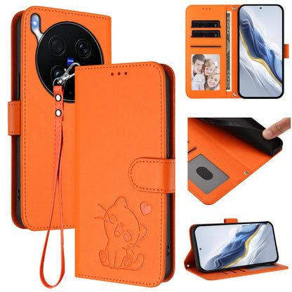 Embossed Heart Cat Leather Phone Case with Hand Strap, For vivo X300 FE 5G / S50 Pro mini 5G, For vivo X300s, For vivo Y21 5G 2026 / vivo Y05 4G, For vivo V70 FE 5G, For vivo X300 Ultra, For vivo V60 Lite 5G Global, For vivo Y400 5G                    ...
