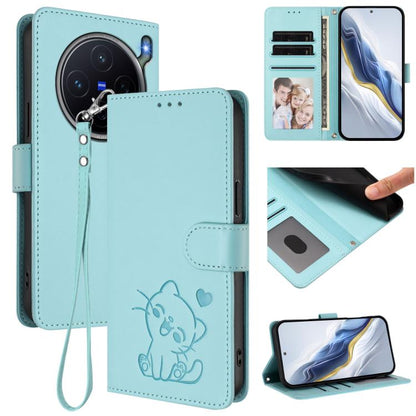 Embossed Heart Cat Leather Phone Case with Hand Strap, For vivo X300 FE 5G / S50 Pro mini 5G, For vivo X300s, For vivo Y21 5G 2026 / vivo Y05 4G, For vivo V70 FE 5G, For vivo X300 Ultra, For vivo V60 Lite 5G Global, For vivo Y400 5G                    ...