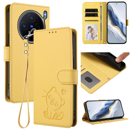 Embossed Heart Cat Leather Phone Case with Hand Strap, For vivo X300 FE 5G / S50 Pro mini 5G, For vivo X300s, For vivo Y21 5G 2026 / vivo Y05 4G, For vivo V70 FE 5G, For vivo X300 Ultra, For vivo V60 Lite 5G Global, For vivo Y400 5G                    ...