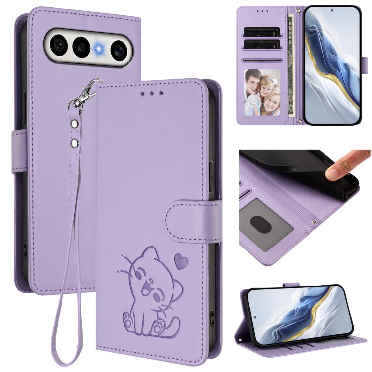 Embossed Heart Cat Leather Phone Case with Hand Strap, For vivo X300 FE 5G / S50 Pro mini 5G, For vivo X300s, For vivo Y21 5G 2026 / vivo Y05 4G, For vivo V70 FE 5G, For vivo X300 Ultra, For vivo V60 Lite 5G Global, For vivo Y400 5G                    ...