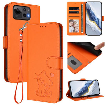 Embossed Heart Cat Leather Phone Case with Hand Strap, For ASUS Zenfone 12 Ultra, For ASUS ROG Phone 9 / 9 Pro, For ASUS Zenfone 11 Ultra, For ASUS ROG Phone 8 / 8 Pro