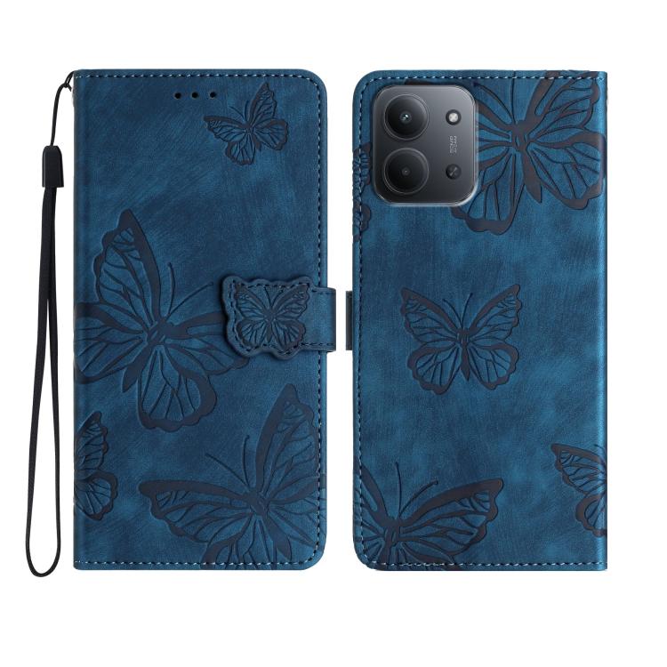 Skin-feel Embossed Butterfly Leather Phone Case, For Redmi 17C 5G, For Redmi K90 Pro Max / Poco F8 Ultra, For Redmi K90 / Poco F8 Pro, For Redmi 15C 5G / 4G EU 173mm, For Redmi 15 5G / 4G EU 171mm, For Redmi 15C 5G / 4G Global 171mm