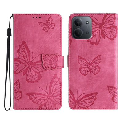 Skin-feel Embossed Butterfly Leather Phone Case, For Redmi 17C 5G, For Redmi K90 Pro Max / Poco F8 Ultra, For Redmi K90 / Poco F8 Pro, For Redmi 15C 5G / 4G EU 173mm, For Redmi 15 5G / 4G EU 171mm, For Redmi 15C 5G / 4G Global 171mm
