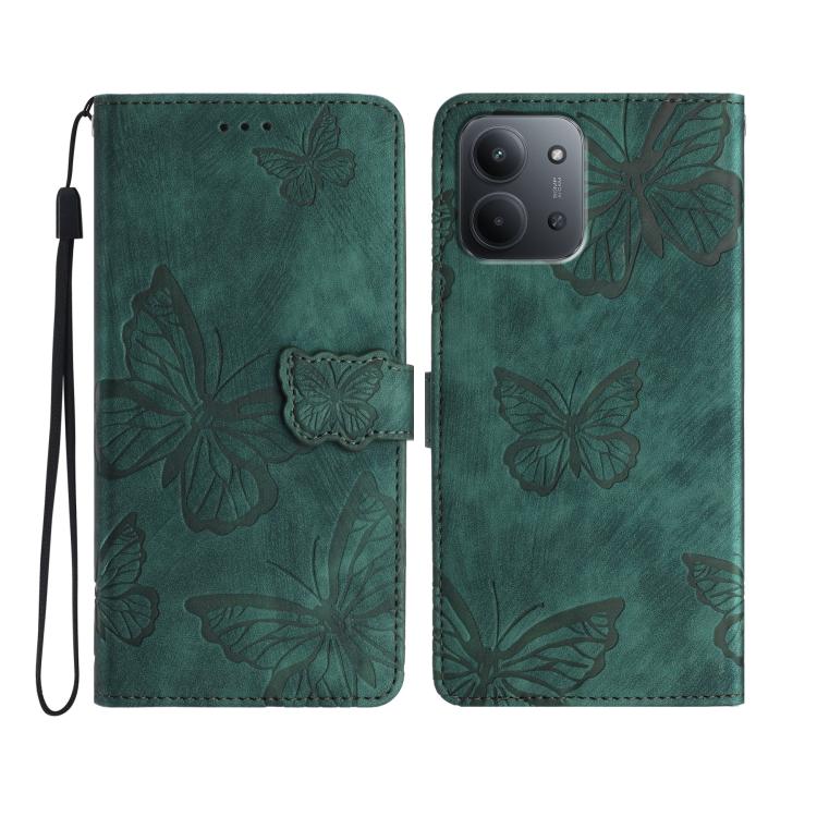 Skin-feel Embossed Butterfly Leather Phone Case, For Redmi 17C 5G, For Redmi K90 Pro Max / Poco F8 Ultra, For Redmi K90 / Poco F8 Pro, For Redmi 15C 5G / 4G EU 173mm, For Redmi 15 5G / 4G EU 171mm, For Redmi 15C 5G / 4G Global 171mm