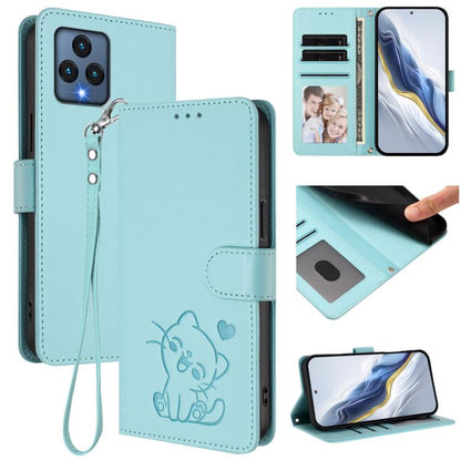 Embossed Heart Cat Leather Phone Case with Hand Strap, For T-Mobile Revvl 8 / T Phone 3, For T-Mobile Revvl 7 Pro / T Phone 2 Pro 5G, For T-Mobile Revvl 7 / T Phone 2 5G, For T-Mobile Revvl 6 Pro 5G / 6X Pro 5G, For T-Mobile Revvl 6 / 6X