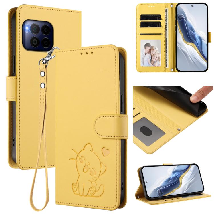 Embossed Heart Cat Leather Phone Case with Hand Strap, For T-Mobile Revvl 8 / T Phone 3, For T-Mobile Revvl 7 Pro / T Phone 2 Pro 5G, For T-Mobile Revvl 7 / T Phone 2 5G, For T-Mobile Revvl 6 Pro 5G / 6X Pro 5G, For T-Mobile Revvl 6 / 6X