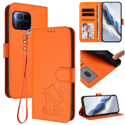 Embossed Heart Cat Leather Phone Case with Hand Strap, For T-Mobile Revvl 8 / T Phone 3, For T-Mobile Revvl 7 Pro / T Phone 2 Pro 5G, For T-Mobile Revvl 7 / T Phone 2 5G, For T-Mobile Revvl 6 Pro 5G / 6X Pro 5G, For T-Mobile Revvl 6 / 6X
