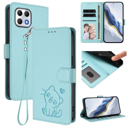 Embossed Heart Cat Leather Phone Case with Hand Strap, For T-Mobile Revvl 8 / T Phone 3, For T-Mobile Revvl 7 Pro / T Phone 2 Pro 5G, For T-Mobile Revvl 7 / T Phone 2 5G, For T-Mobile Revvl 6 Pro 5G / 6X Pro 5G, For T-Mobile Revvl 6 / 6X