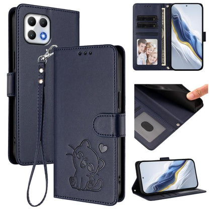 Embossed Heart Cat Leather Phone Case with Hand Strap, For T-Mobile Revvl 8 / T Phone 3, For T-Mobile Revvl 7 Pro / T Phone 2 Pro 5G, For T-Mobile Revvl 7 / T Phone 2 5G, For T-Mobile Revvl 6 Pro 5G / 6X Pro 5G, For T-Mobile Revvl 6 / 6X