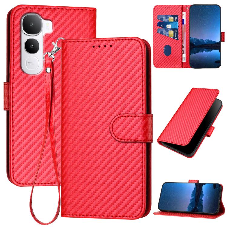 YX0070 Carbon Fiber Buckle Leather Phone Case with Lanyard, For vivo Y37t 5G / Y50e / Y50s 5G, For vivo Y21 5G 2026 / Y05 4G, For vivo V70 FE 5G, For vivo Y31d 4G, For vivo V70 5G, For vivo Y500 Pro 5G, For vivo Y31 5G 2025, For vivo V60 Lite 5G       ...
