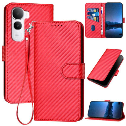 YX0070 Carbon Fiber Buckle Leather Phone Case with Lanyard, For vivo Y37t 5G / Y50e / Y50s 5G, For vivo Y21 5G 2026 / Y05 4G, For vivo V70 FE 5G, For vivo Y31d 4G, For vivo V70 5G, For vivo Y500 Pro 5G, For vivo Y31 5G 2025, For vivo V60 Lite 5G       ...