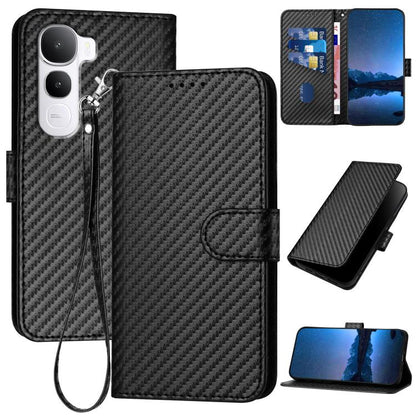 YX0070 Carbon Fiber Buckle Leather Phone Case with Lanyard, For vivo Y37t 5G / Y50e / Y50s 5G, For vivo Y21 5G 2026 / Y05 4G, For vivo V70 FE 5G, For vivo Y31d 4G, For vivo V70 5G, For vivo Y500 Pro 5G, For vivo Y31 5G 2025, For vivo V60 Lite 5G       ...