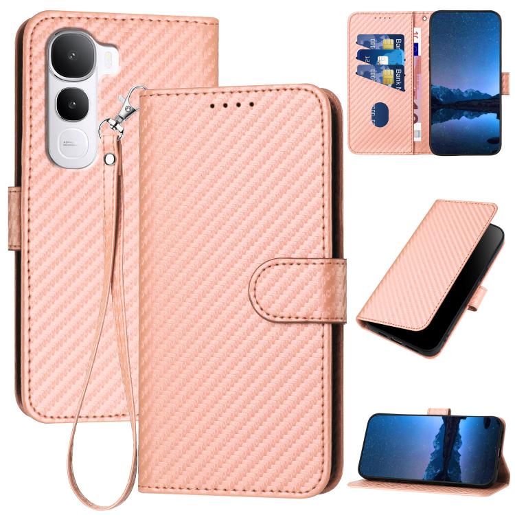 YX0070 Carbon Fiber Buckle Leather Phone Case with Lanyard, For vivo Y37t 5G / Y50e / Y50s 5G, For vivo Y21 5G 2026 / Y05 4G, For vivo V70 FE 5G, For vivo Y31d 4G, For vivo V70 5G, For vivo Y500 Pro 5G, For vivo Y31 5G 2025, For vivo V60 Lite 5G       ...