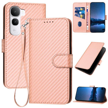 YX0070 Carbon Fiber Buckle Leather Phone Case with Lanyard, For vivo Y37t 5G / Y50e / Y50s 5G, For vivo Y21 5G 2026 / Y05 4G, For vivo V70 FE 5G, For vivo Y31d 4G, For vivo V70 5G, For vivo Y500 Pro 5G, For vivo Y31 5G 2025, For vivo V60 Lite 5G       ...