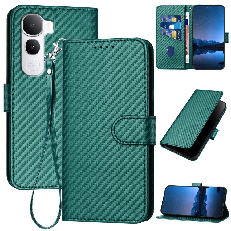 YX0070 Carbon Fiber Buckle Leather Phone Case with Lanyard, For vivo Y37t 5G / Y50e / Y50s 5G, For vivo Y21 5G 2026 / Y05 4G, For vivo V70 FE 5G, For vivo Y31d 4G, For vivo V70 5G, For vivo Y500 Pro 5G, For vivo Y31 5G 2025, For vivo V60 Lite 5G       ...
