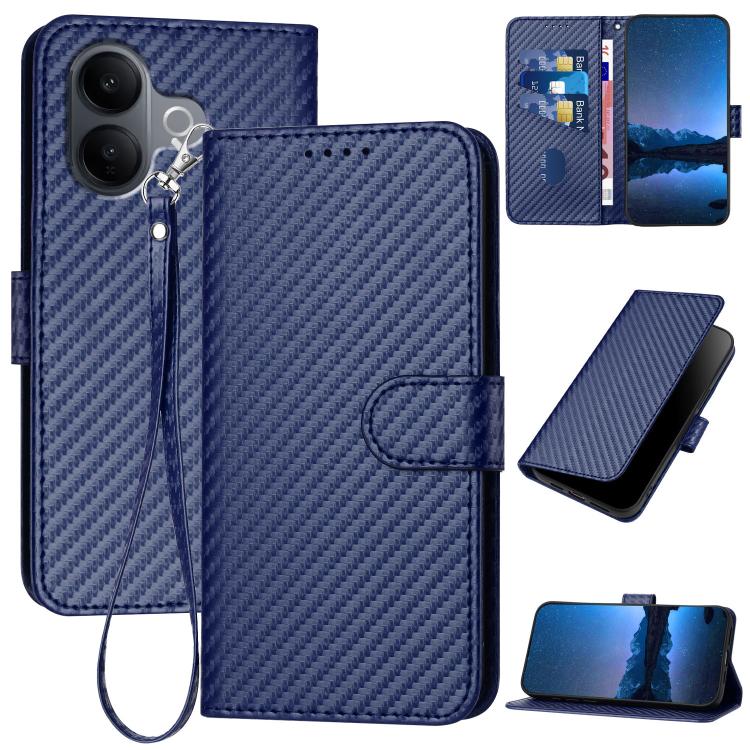 YX0070 Carbon Fiber Buckle Leather Phone Case with Lanyard, For vivo Y37t 5G / Y50e / Y50s 5G, For vivo Y21 5G 2026 / Y05 4G, For vivo V70 FE 5G, For vivo Y31d 4G, For vivo V70 5G, For vivo Y500 Pro 5G, For vivo Y31 5G 2025, For vivo V60 Lite 5G       ...