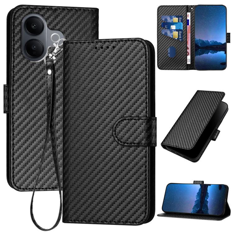 YX0070 Carbon Fiber Buckle Leather Phone Case with Lanyard, For vivo Y37t 5G / Y50e / Y50s 5G, For vivo Y21 5G 2026 / Y05 4G, For vivo V70 FE 5G, For vivo Y31d 4G, For vivo V70 5G, For vivo Y500 Pro 5G, For vivo Y31 5G 2025, For vivo V60 Lite 5G       ...