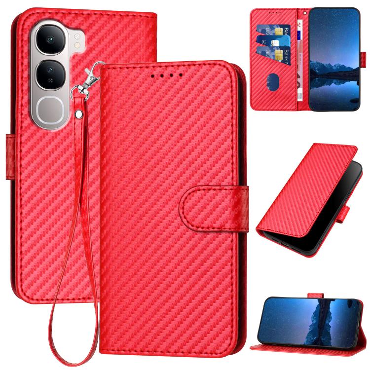 YX0070 Carbon Fiber Buckle Leather Phone Case with Lanyard, For vivo Y37t 5G / Y50e / Y50s 5G, For vivo Y21 5G 2026 / Y05 4G, For vivo V70 FE 5G, For vivo Y31d 4G, For vivo V70 5G, For vivo Y500 Pro 5G, For vivo Y31 5G 2025, For vivo V60 Lite 5G       ...