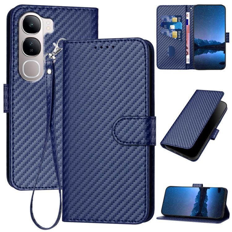 YX0070 Carbon Fiber Buckle Leather Phone Case with Lanyard, For vivo Y37t 5G / Y50e / Y50s 5G, For vivo Y21 5G 2026 / Y05 4G, For vivo V70 FE 5G, For vivo Y31d 4G, For vivo V70 5G, For vivo Y500 Pro 5G, For vivo Y31 5G 2025, For vivo V60 Lite 5G       ...