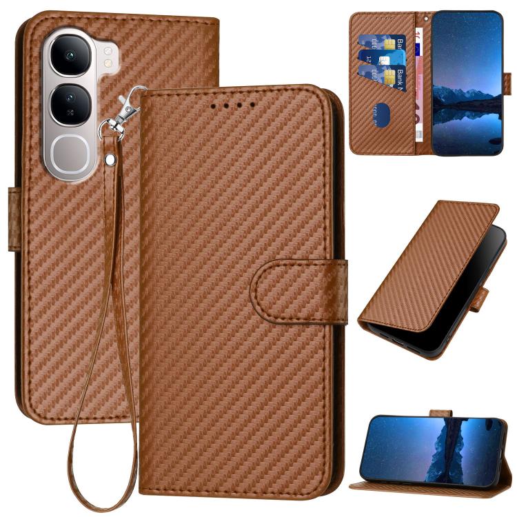 YX0070 Carbon Fiber Buckle Leather Phone Case with Lanyard, For vivo Y37t 5G / Y50e / Y50s 5G, For vivo Y21 5G 2026 / Y05 4G, For vivo V70 FE 5G, For vivo Y31d 4G, For vivo V70 5G, For vivo Y500 Pro 5G, For vivo Y31 5G 2025, For vivo V60 Lite 5G       ...