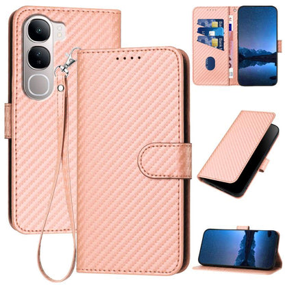 YX0070 Carbon Fiber Buckle Leather Phone Case with Lanyard, For vivo Y37t 5G / Y50e / Y50s 5G, For vivo Y21 5G 2026 / Y05 4G, For vivo V70 FE 5G, For vivo Y31d 4G, For vivo V70 5G, For vivo Y500 Pro 5G, For vivo Y31 5G 2025, For vivo V60 Lite 5G       ...
