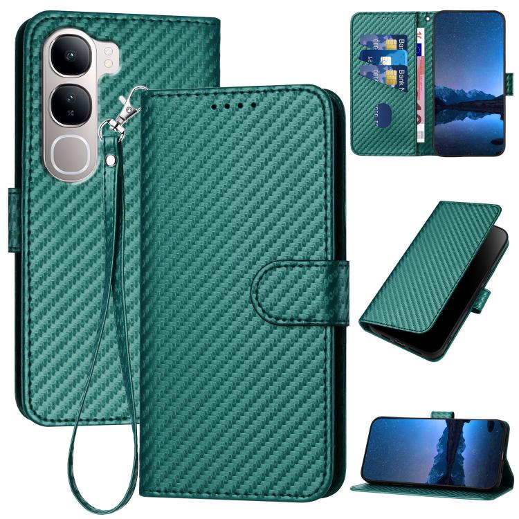 YX0070 Carbon Fiber Buckle Leather Phone Case with Lanyard, For vivo Y37t 5G / Y50e / Y50s 5G, For vivo Y21 5G 2026 / Y05 4G, For vivo V70 FE 5G, For vivo Y31d 4G, For vivo V70 5G, For vivo Y500 Pro 5G, For vivo Y31 5G 2025, For vivo V60 Lite 5G       ...