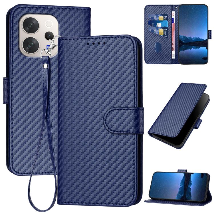 YX0070 Carbon Fiber Buckle Leather Phone Case with Lanyard, For vivo Y37t 5G / Y50e / Y50s 5G, For vivo Y21 5G 2026 / Y05 4G, For vivo V70 FE 5G, For vivo Y31d 4G, For vivo V70 5G, For vivo Y500 Pro 5G, For vivo Y31 5G 2025, For vivo V60 Lite 5G       ...