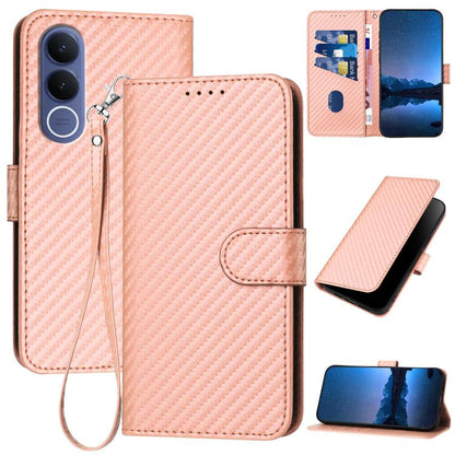 YX0070 Carbon Fiber Buckle Leather Phone Case with Lanyard, For vivo Y37t 5G / Y50e / Y50s 5G, For vivo Y21 5G 2026 / Y05 4G, For vivo V70 FE 5G, For vivo Y31d 4G, For vivo V70 5G, For vivo Y500 Pro 5G, For vivo Y31 5G 2025, For vivo V60 Lite 5G       ...