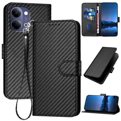 YX0070 Carbon Fiber Buckle Leather Phone Case with Lanyard, For vivo Y37t 5G / Y50e / Y50s 5G, For vivo Y21 5G 2026 / Y05 4G, For vivo V70 FE 5G, For vivo Y31d 4G, For vivo V70 5G, For vivo Y500 Pro 5G, For vivo Y31 5G 2025, For vivo V60 Lite 5G       ...
