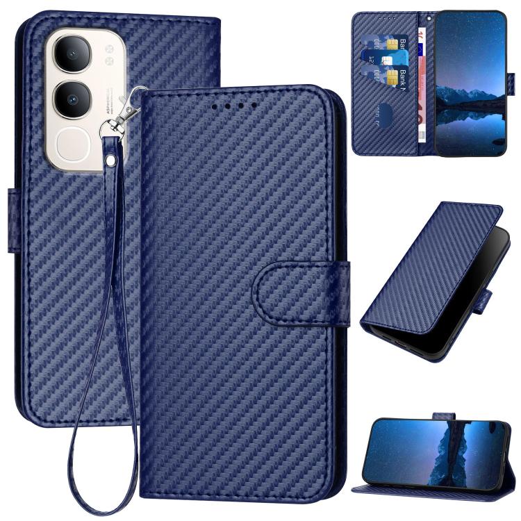 YX0070 Carbon Fiber Buckle Leather Phone Case with Lanyard, For vivo Y37t 5G / Y50e / Y50s 5G, For vivo Y21 5G 2026 / Y05 4G, For vivo V70 FE 5G, For vivo Y31d 4G, For vivo V70 5G, For vivo Y500 Pro 5G, For vivo Y31 5G 2025, For vivo V60 Lite 5G       ...