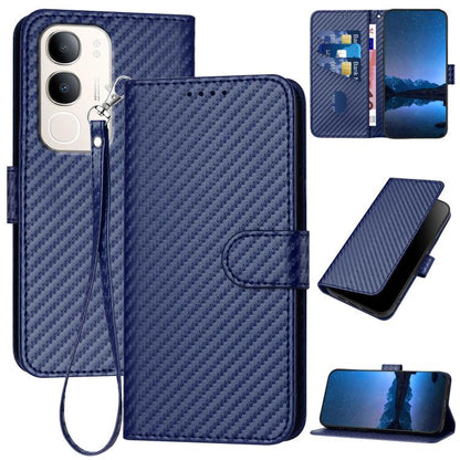YX0070 Carbon Fiber Buckle Leather Phone Case with Lanyard, For vivo Y37t 5G / Y50e / Y50s 5G, For vivo Y21 5G 2026 / Y05 4G, For vivo V70 FE 5G, For vivo Y31d 4G, For vivo V70 5G, For vivo Y500 Pro 5G, For vivo Y31 5G 2025, For vivo V60 Lite 5G       ...