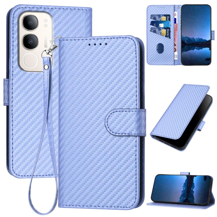 YX0070 Carbon Fiber Buckle Leather Phone Case with Lanyard, For vivo Y37t 5G / Y50e / Y50s 5G, For vivo Y21 5G 2026 / Y05 4G, For vivo V70 FE 5G, For vivo Y31d 4G, For vivo V70 5G, For vivo Y500 Pro 5G, For vivo Y31 5G 2025, For vivo V60 Lite 5G       ...